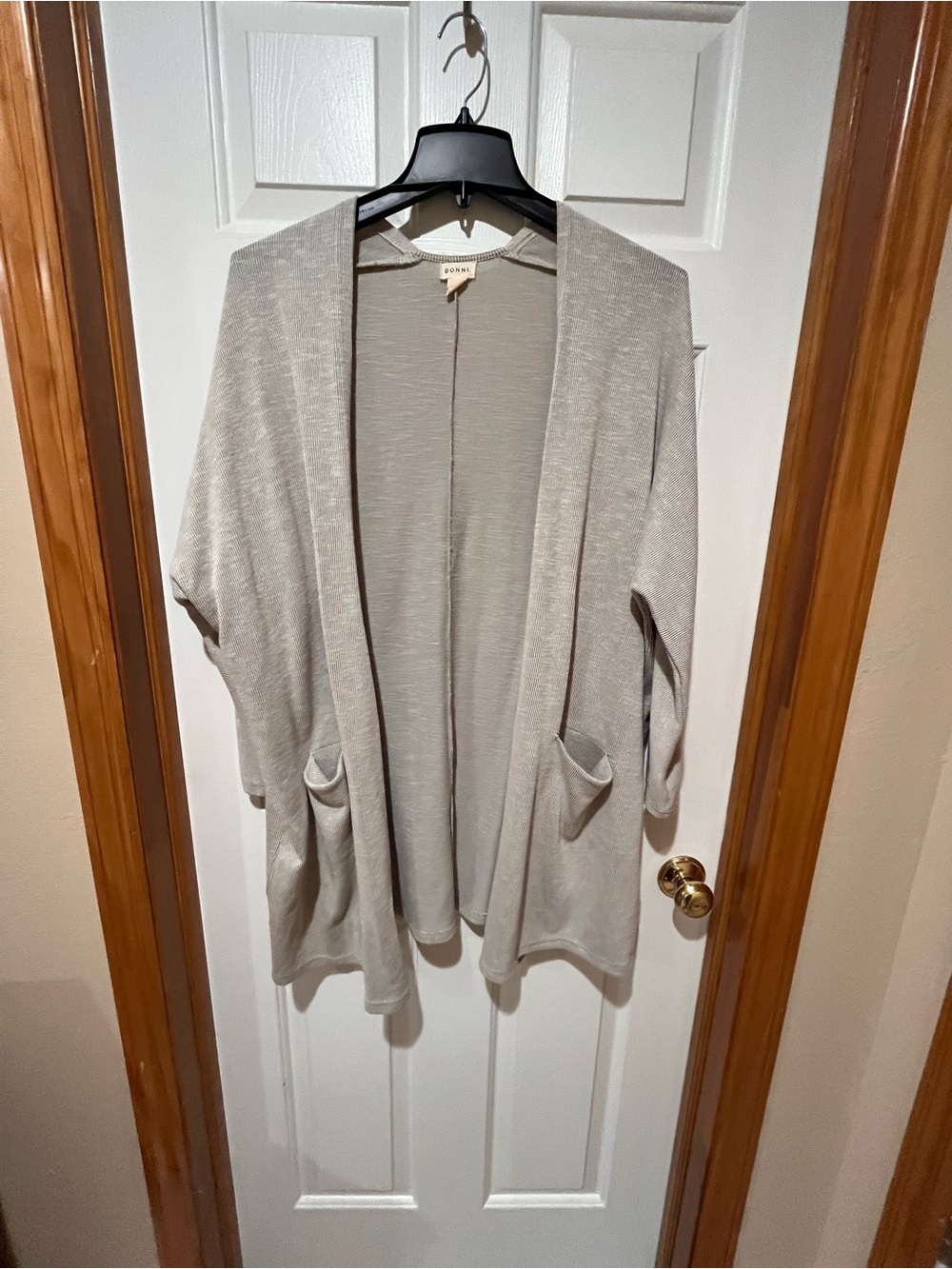 DONNI Sandwash Ribbed Sweater Coat Cardigan One Size Fits All